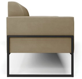 Sofá Namoradeira Base Industrial Alta Preto Marisa Suede D03 - D'Rossi - Marrom Rato