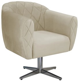 Poltrona Grazi Base Giratória de Metal Linho - ADJ Decor