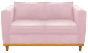 Sofá 2 Lugares Europa Suede Rosa Bebê ADJ Decor