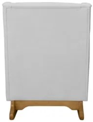 Poltrona Amamentação Base Madeira Balanço Vick Bouclê Cinza F03 - Mpoz