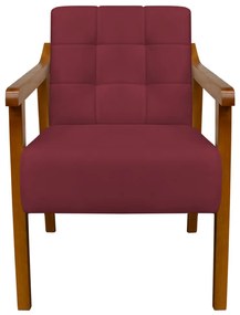 Poltrona Decorativa Vênus Veludo Bordô