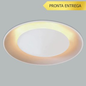 Luminária De Embutir Eclipse Curvo 4Xe27 Mini Ø60X11Cm Metal | Usina 2... (BT - Branco Texturizado + BR-F - Branco Fosco)