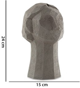 Escultura Decorativa "Rosto" Em Poliresina Cinza 24x15 Cm  - D'Rossi