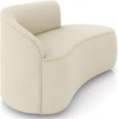 Sofá 2 Lugares 140cm Wendi e Poltrona Steve Veludo Bege I01  - Mpozena