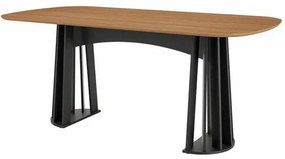 Mesa de Jantar Santorini Freijo Pes Ripados Preto Fosco 180cm - 67982 Sun House