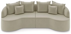 Sofá Living Decorativo Salinas 2 Lugares com Almofadas 210cm Modulado Veludo Bege G33 - Gran Belo