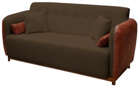 Sofá 3 Lugares Liverpool 1,90 m Compose Corino Ocre/Marrom - Decorar Estofados
