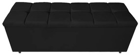 Calçadeira Estofada Manchester 160 cm Queen Size Suede Preto - ADJ Decor