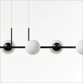 Pendente Botton Long Retângular 26X12X120Cm Alumínio E Globo Ø12Cm Fos... (DOURADO BRILHO, FOSCO)