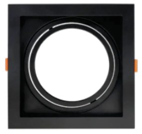 Spot De Embutir Quadrado Recuado 17X17X4,4Cm 1 X Ar111 - Preto | Opus...