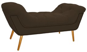 Kit Cabeceira e Calçadeira Veneza 100 cm Solteiro Suede Marrom - ADJ Decor