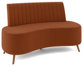 Sofá 2 Lugares Living 160cm Pé Palito Maraú Veludo K01 - D'Rossi - Terra