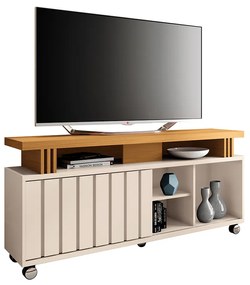 Rack para Sala Bancada de TV 70 Pol 180cm Sora 1.3 H01 - D'Rossi - Off White e Cinamomo