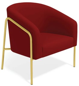 Poltrona Sala Industrial Alta Dourado Stella Veludo D03 - D'Rossi - Marsala