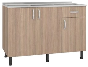 Balcão Viena Cozinha 120cm 3 Portas 1 Gaveta Marrom Montana