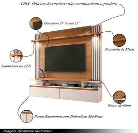 Home Suspenso Decorativo Picon para Tv até 55 Pol Cinamomo/Off White G26 - Gran Belo