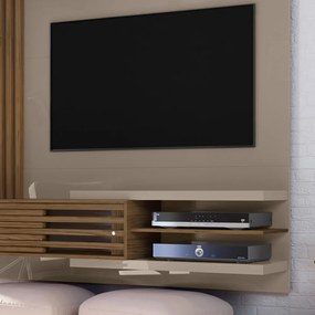Painel TV 55 Pol 182cm Bancada Suspensa para Sala Romelli M20 - D'Rossi - Fendi e Naturale