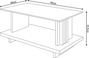 Mesa de Centro Decorativa Tampo em Vidro Gusmao MDP Cumaru/Opala G97 - Gran Belo