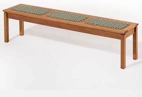 Banco Trama 3 Lugares Stain Jatobá Corda Verde Oliva 180cm - 78560 Sun House