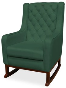 Poltrona Amamentação com Balanço Maju Veludo - Verde Bandeira