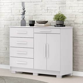 Cômoda Quarto 122cm com 2 Portas Sapateira Vitória Branco V01 - D'Rossi