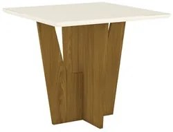 Mesa de Jantar Quadrada 90cm 4 Lugares Vértice Nature/Off White - Henn