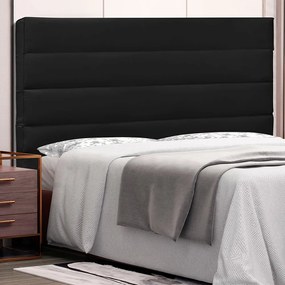 Cabeceira La Italiana Para Cama Box Queen 160 cm Corino S04 - D'Rossi - Preto