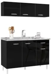 Armário de Cozinha CP01 Com Pia Inox Classic Z46 Preto - Mpozenato