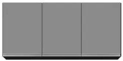 Armário de Cozinha Aéreo 120cm 3 Portas Virgínia Preto/Cinza - Lumil