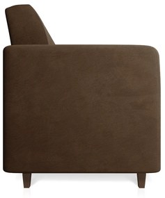 Sofá 03 Lugares Arezzo Suede Pés Chanfrado Tabaco - D'Rossi - Marrom