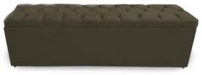 Calçadeira Baú Solteiro 90cm Nicole Capitonê Suede Marrom - Sheep Estofados - Marrom