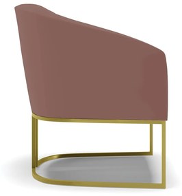 Poltrona Decorativa Industrial Dourado kit 2 Stella Veludo Rosê D03 - D'Rossi