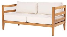 Sofa Cannes 02 Lugares Ripado Acquablock Cru Verniz Mel - 72210 Sun House