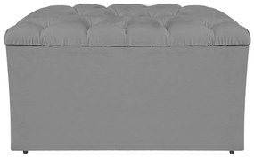 Calçadeira Estofada Liverpool 90 cm Solteiro Corano Cinza - ADJ Decor