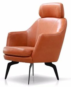 Poltrona Ramy Couro Caramelo Pés Em Ferro 78cm - 70007 Sun House