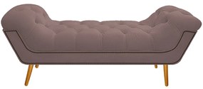 Calçadeira Estofada Veneza 160 cm Queen Size Linho Rosê - ADJ Decor