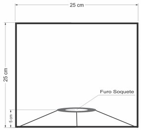 Cúpula em tecido quadrada abajur luminária cp-25/25x25cm branco