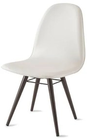Cadeira Boom Assento Estofado Courissimo Branco Base Tabaco - 39915 Sun House