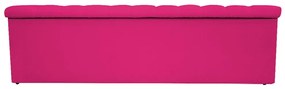 Recamier Baú Estofada Mel 195 cm King Size Com Capitonê Suede Pink - ADJ Decor