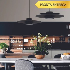 Pendente Tule Ø60X25,4Cm 1Xmr16 - Usina 25121/60 (OL-F - Verde Oliva Fosco, Igual a Cor 1)
