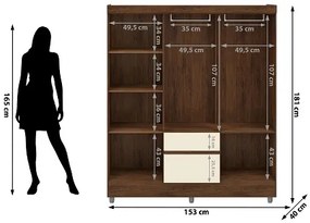 Guarda Roupa Ideal 6 Portas Plus Imbuia – Vila Rica Móveis