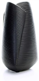 Vaso Decorativo Dobradura Preto em Cerâmica 25x16 cm - D'Rossi