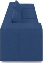 Sofá 4 Lugares 303cm Com Puff Direito Fay Veludo Azul Z55 - Mpozenato