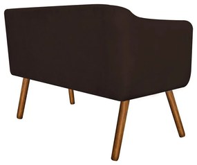 Namoradeira 02 Lugares Julia Suede Marrom com Strass Pés Palito Castanho D'Rossi