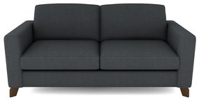 Sofá Sala de Estar Living 3 Lugares 200cm Presley Pés Madeira Linho Cinza Escuro G52 - Gran Belo