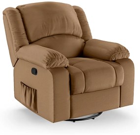 Poltrona do Papai Reclinável Melim Glider Giratória Massagem Sintético PU F FH1 - D'Rossi - Caramelo