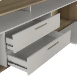 Estante Painel TV 75 Pol com LED 200cm Agrale Mel/Arenas A05 - Mpozena