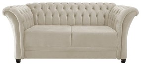 Namoradeira Chesterfield Sofia Suede Bege- ADJ Decor