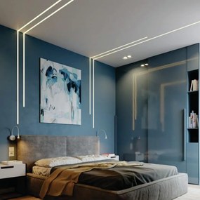 Perfil Embutir Para Fita Led Garbo 250Cm 3,4X250X1,7Cm | Usina 30030/2... (BT - Branco Texturizado)