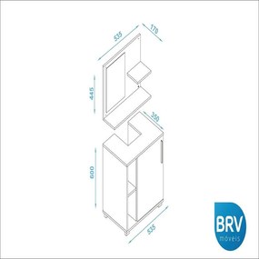 Conjunto Para Banheiro Painel Espelho Balcão Branco